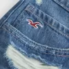 Short mini din denim cu talie joasă ruptă Short mini din denim cu talie joasă ruptă