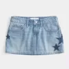 Short mini din denim cu talie joasă, spalare medie Short mini din denim cu talie joasă, spalare medie