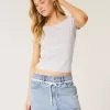 Short mini din denim, cu talie joasă, spălat ușor Short mini din denim, cu talie joasă, spălat ușor