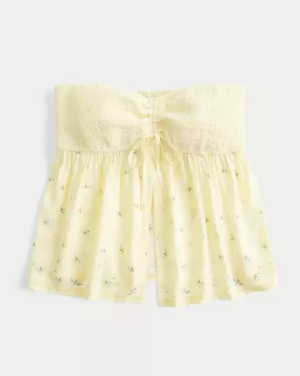Top Babydoll cu bust smocked ușor fără bretele