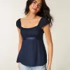 Top Babydoll cu cravată ușoară din satin Top Babydoll cu cravată ușoară din satin
