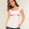 Top Babydoll cu cravată ușoară din satin Top Babydoll cu cravată ușoară din satin