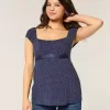 Top Babydoll cu cravată ușoară din satin