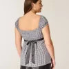Top Babydoll cu cravată ușoară din satin Top Babydoll cu cravată ușoară din satin