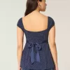 Top Babydoll cu cravată ușoară din satin