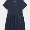 Top Babydoll cu mâneci scurte și cu dantelă Top Babydoll cu mâneci scurte și cu dantelă