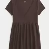 Top Babydoll cu mâneci scurte și cu dantelă Top Babydoll cu mâneci scurte și cu dantelă