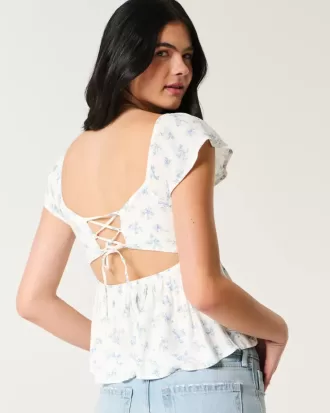Top Babydoll cu mâneci ușoare