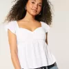 Top Babydoll cu mâneci ușoare