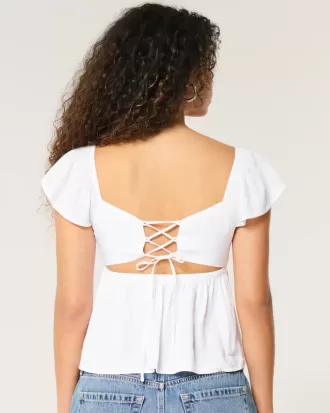 Top Babydoll cu mâneci ușoare