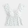 Top Babydoll cu mâneci ușoare