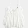 Top Babydoll cu împânzire ușor Top Babydoll cu împânzire ușor