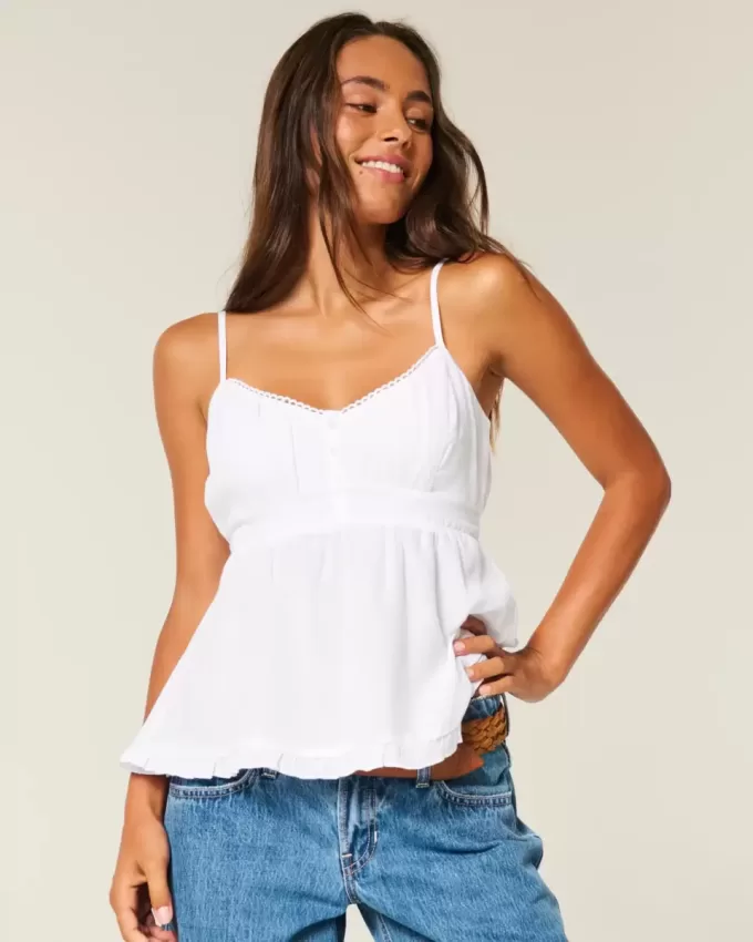 Top Babydoll cu nasturi Top Babydoll cu nasturi