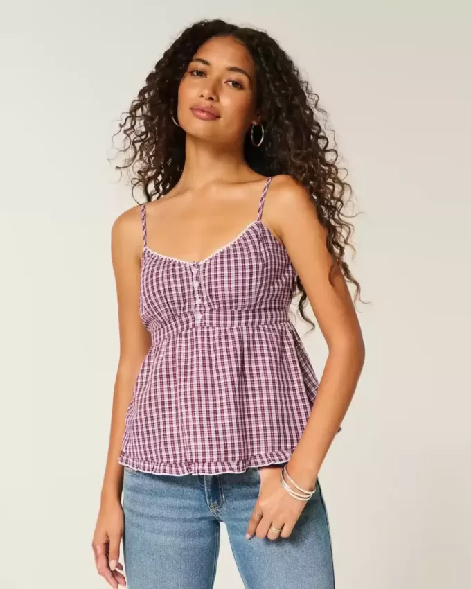 Top Babydoll cu nasturi Top Babydoll cu nasturi