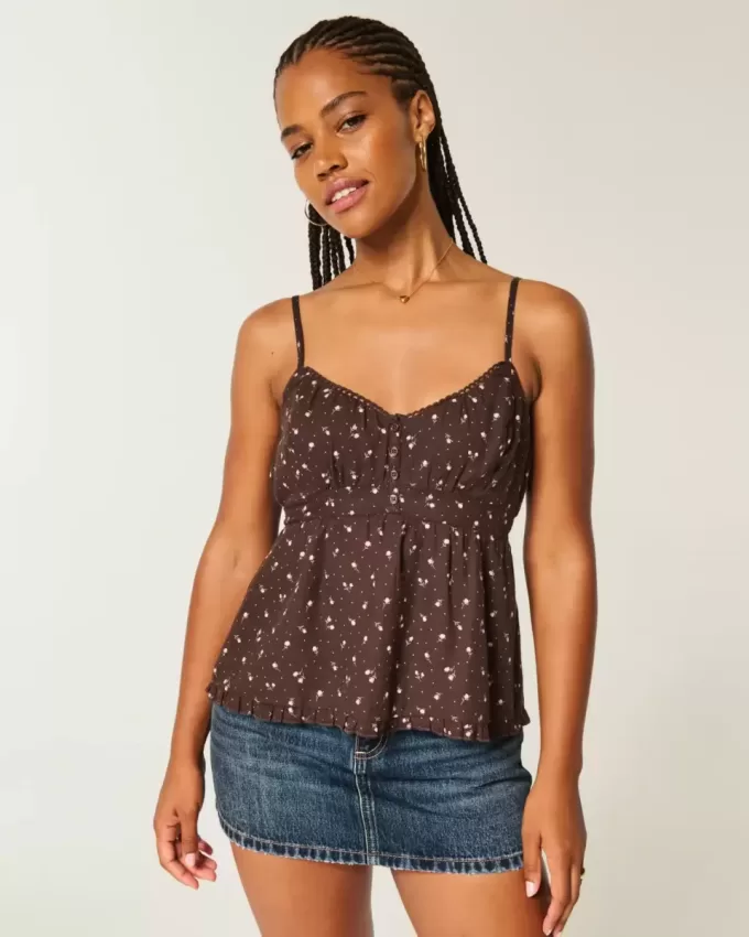 Top Babydoll cu nasturi Top Babydoll cu nasturi