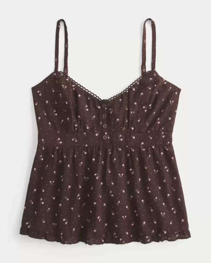 Top Babydoll cu nasturi Top Babydoll cu nasturi