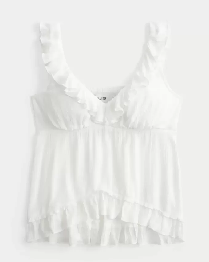Top Babydoll cu Volane ușor Top Babydoll cu Volane ușor