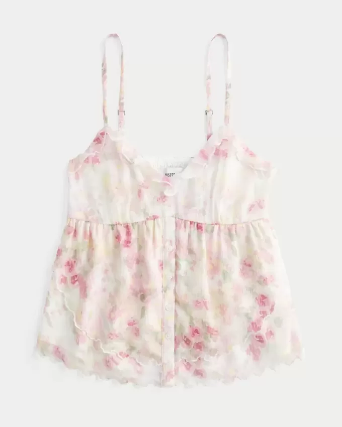 Top Babydoll din șifon ușor