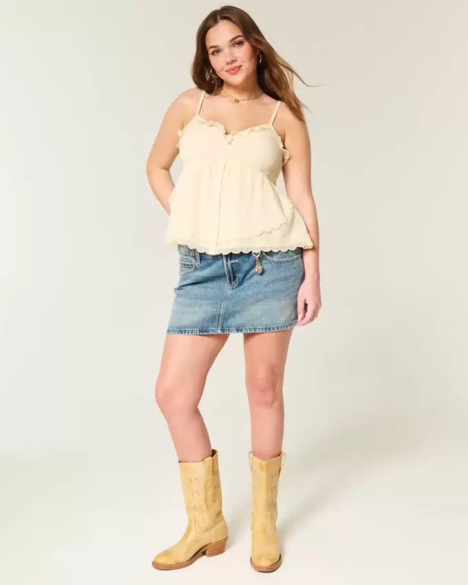 Top Babydoll din șifon ușor