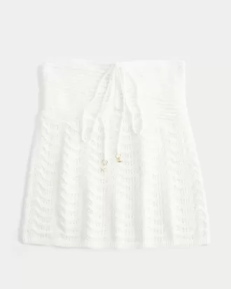 Top Babydoll în stil croșetat, fără bretele