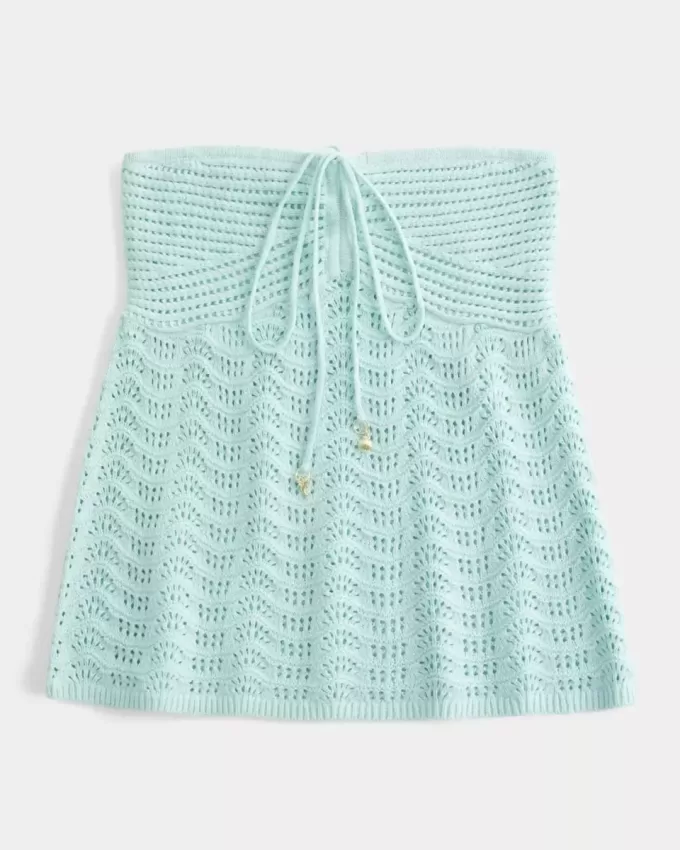 Top Babydoll în stil croșetat, fără bretele Top Babydoll în stil croșetat, fără bretele