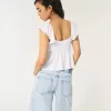 Top Babydoll ușor de cravată în față