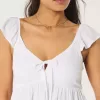 Top Babydoll ușor de cravată în față