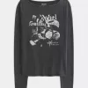 Top cu gât tăiat grafic Brooklyn Music Top cu gât tăiat grafic Brooklyn Music