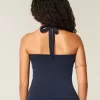 Top cu Halter grafic cu margele Top cu Halter grafic cu margele