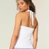 Top cu Halter grafic cu margele