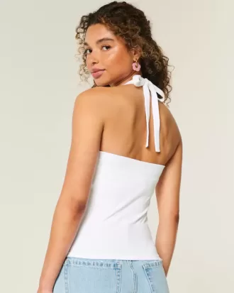 Top cu Halter grafic cu margele