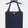 Top cu Halter grafic cu margele Top cu Halter grafic cu margele