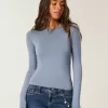 Top cu mânecă lungă din material fără cusături Top cu mânecă lungă din material fără cusături