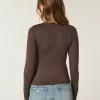 Top cu mânecă lungă din material fără cusături Top cu mânecă lungă din material fără cusături