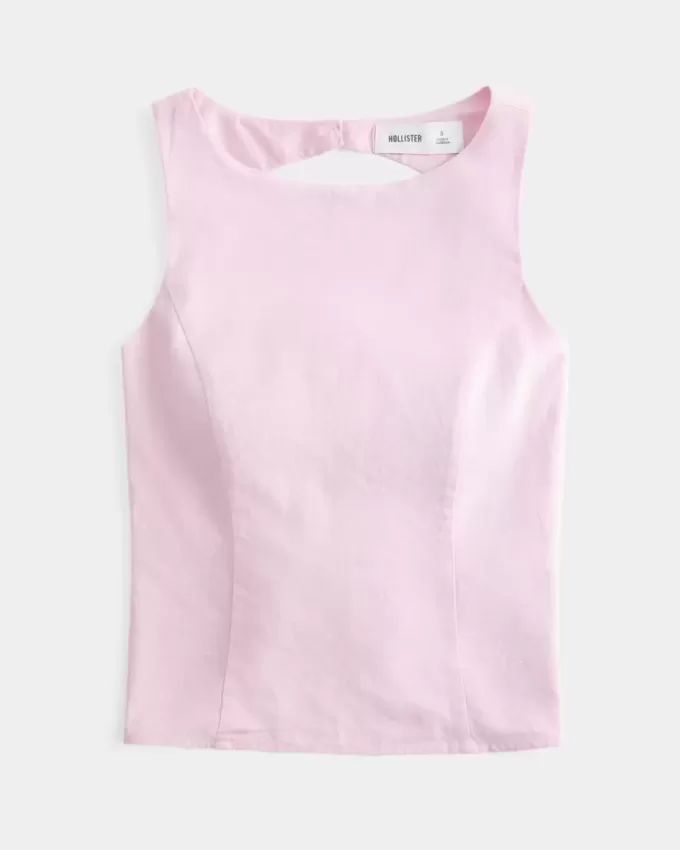 Top cu spate deschis din amestec de in Top cu spate deschis din amestec de in