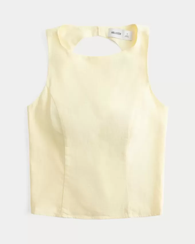 Top cu spate deschis din amestec de in Top cu spate deschis din amestec de in