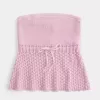 Top cu tub de pulover fără bretele în stil croșetat Top cu tub de pulover fără bretele în stil croșetat