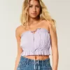 Top cu tub din dantelă fără bretele Top cu tub din dantelă fără bretele
