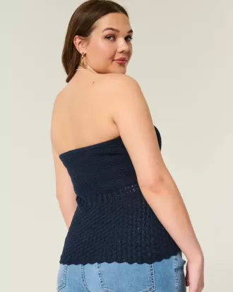Top cu tub pulover în stil croșetat