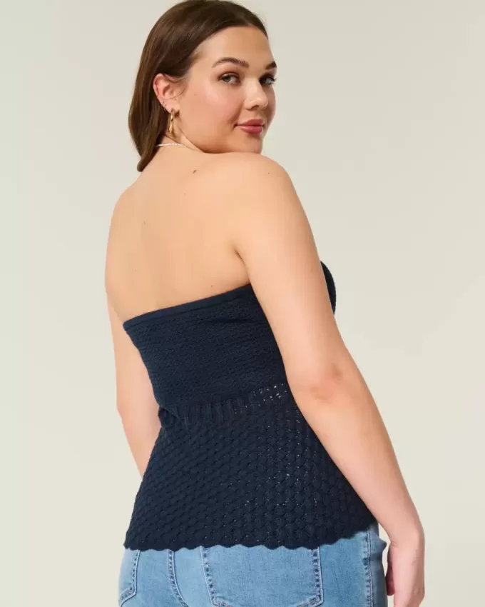 Top cu tub pulover în stil croșetat Top cu tub pulover în stil croșetat
