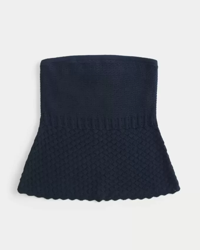 Top cu tub pulover în stil croșetat Top cu tub pulover în stil croșetat