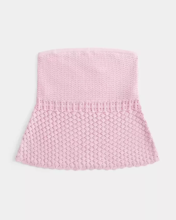Top cu tub pulover în stil croșetat Top cu tub pulover în stil croșetat