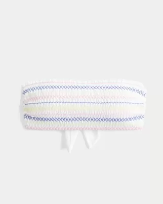 Top de bikini Bandeau cu fumuri