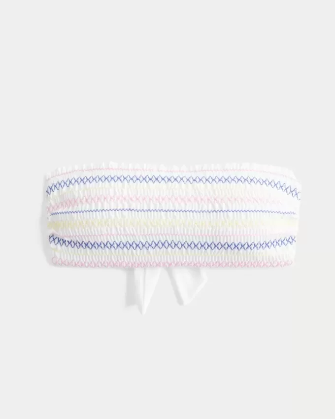 Top de bikini Bandeau cu fumuri Top de bikini Bandeau cu fumuri