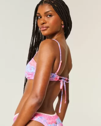 Top de bikini cu cravată cu nervuri