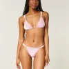 Top de bikini cu picior înalt cu smock Top de bikini cu picior înalt cu smock