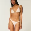 Top de bikini cu picior înalt cu smock Top de bikini cu picior înalt cu smock