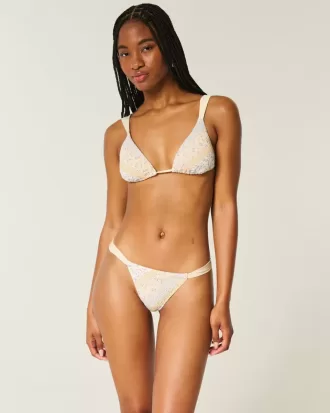 Top de bikini cu picior înalt cu smock