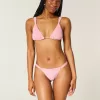 Top de bikini cu picior înalt cu smock Top de bikini cu picior înalt cu smock