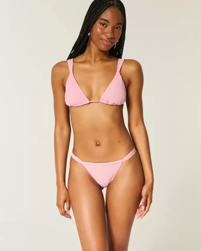Top de bikini cu picior înalt cu smock Top de bikini cu picior înalt cu smock